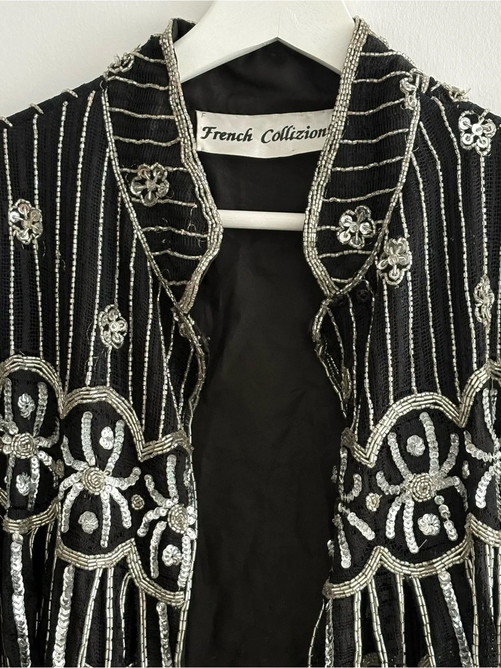 Vintage French Collizioni Hand Beaded & Sequined Duster Jacket